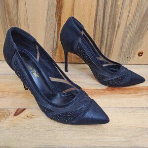 Dream Pairs Black Sequin Pump Dress Heel Size 9